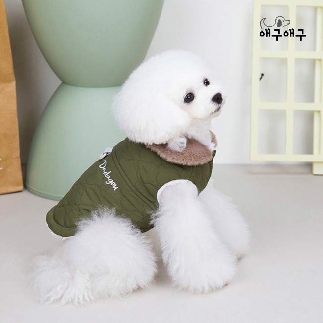 강아지 겨울옷 레이디퀼팅 패딩조끼